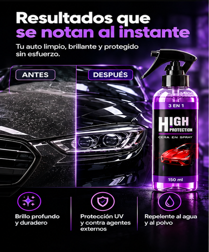 Cera protectora y abrillantadora para auto 3 en 1