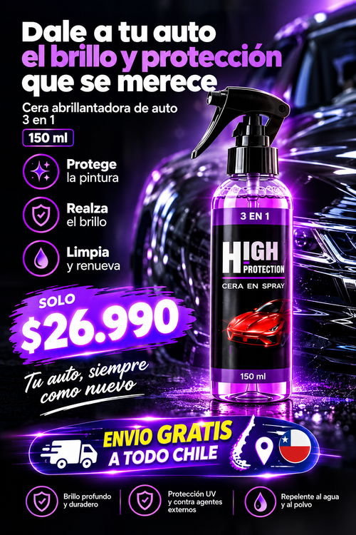 Cera protectora y abrillantadora para auto 3 en 1
